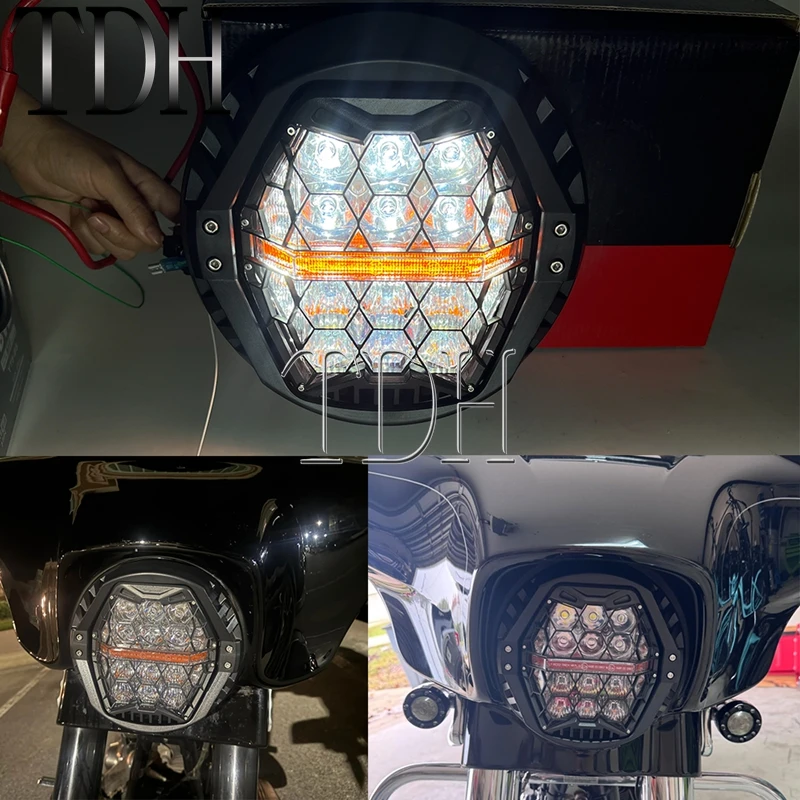 7 Inch Motorcycle LED Headlight Hi/Low Beam Daytime Running Lights 7