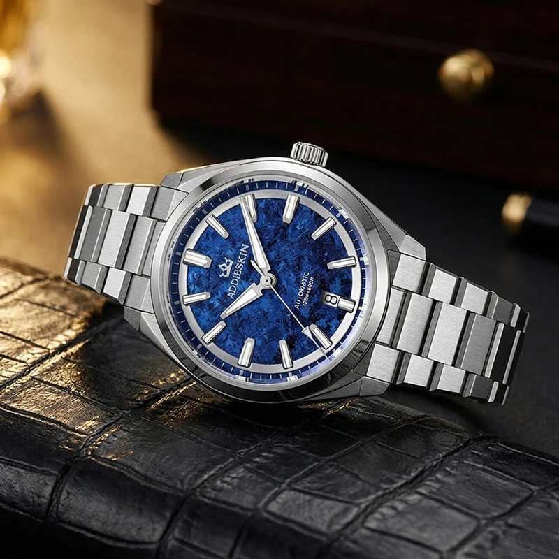 

Ultra Light Thin ADDIESKIN K006 Purple Blue Miyota 9015 Automatic 200m Waterproof BGW9 Luminous Ice Crackle Dial Men Dress Watch