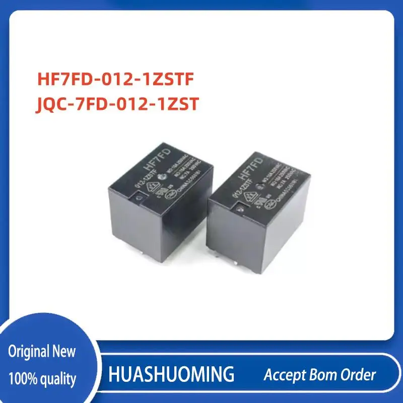 10Pcs/LOT  NEW   HF7FD-012-1ZSTF HF7FD 012 1ZSTF   JQC-7FD-012-1ZST JQC 7FD 012 1ZST   5PINS 10A 12VDC