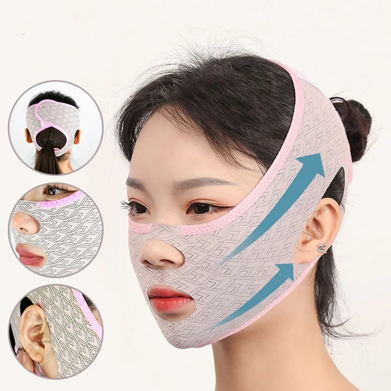 Lifting and Firming Face Slimming Bandage Anti-Sagging Jawline Contour Double Chin Reducer Reusable Adjustable Face Lift Device