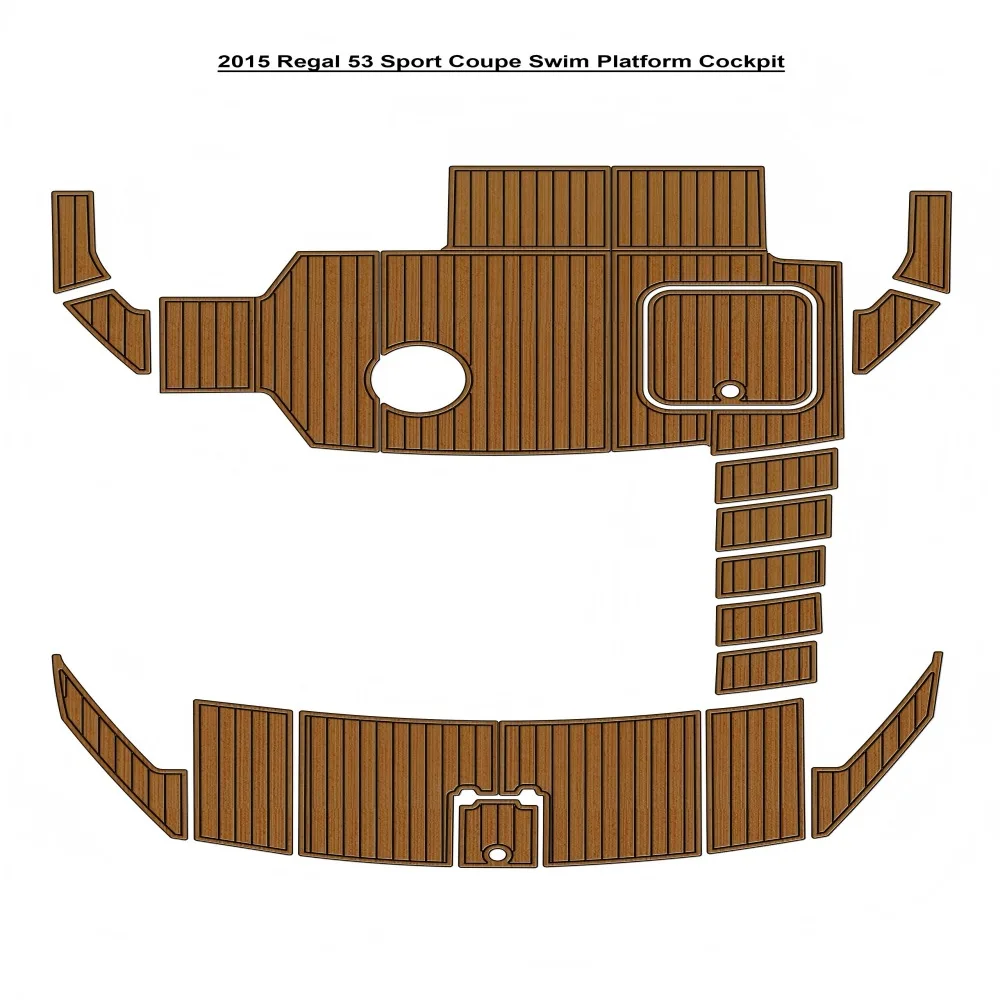 

2015 Re-gal 53 Sport Coupe Swim Platform Кокпита Pad Лодка EVA Teak Deck Floor Mat SeaDek MarineMat Gatorstep Style Самоклеящийся
