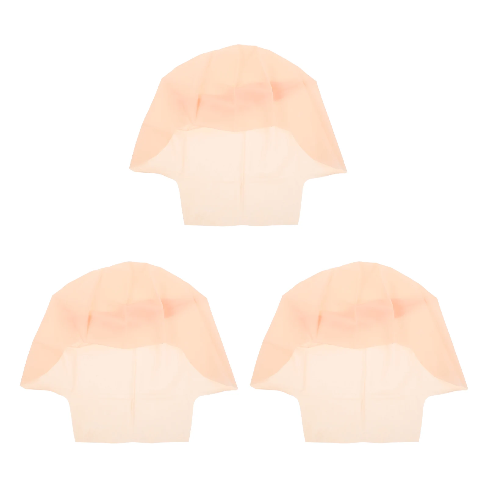 3個入り ハロウィン用 ハゲ頭カバー ブラウン ラテックス製 リアルな老人風 ファインメッシュ 大人用 コスプレ コスチューム パーティーアクセサリー ハゲ頭カバー