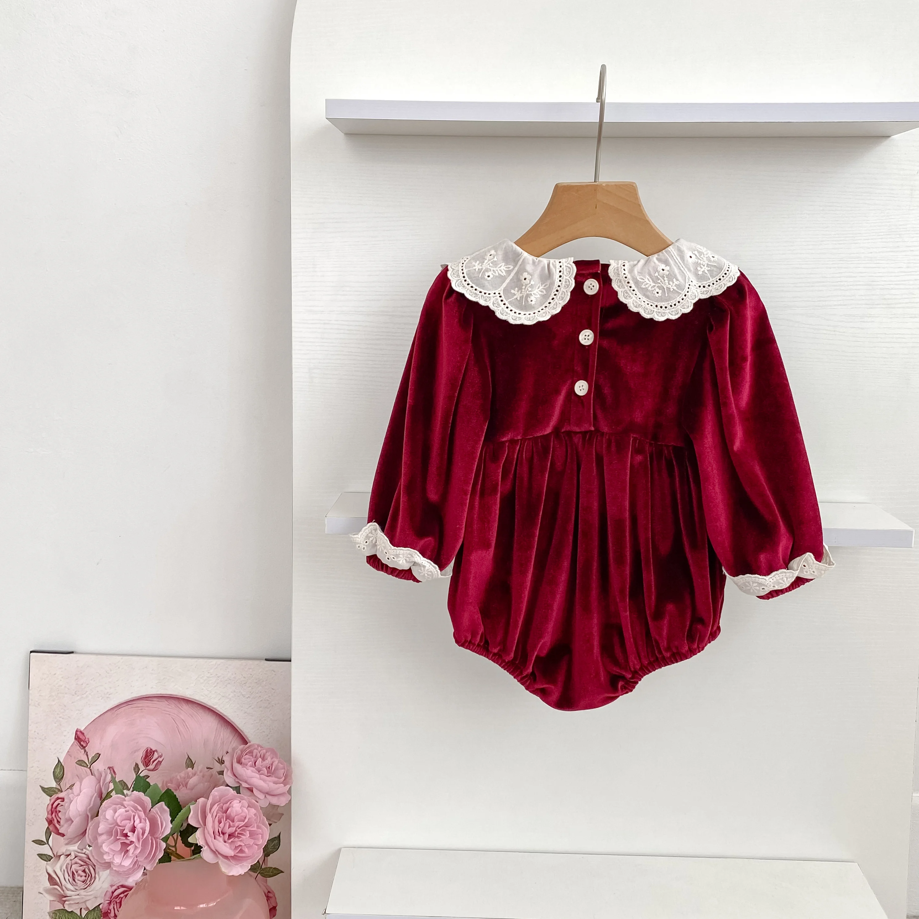 2023 Weihnachten 0-24 M Baby Mädchen Overall Casual Bogen Gestickte Lange Ärmel Neugeborenen Strampler Weihnachten Party Kleinkind nette Kleidung – Detail 17
