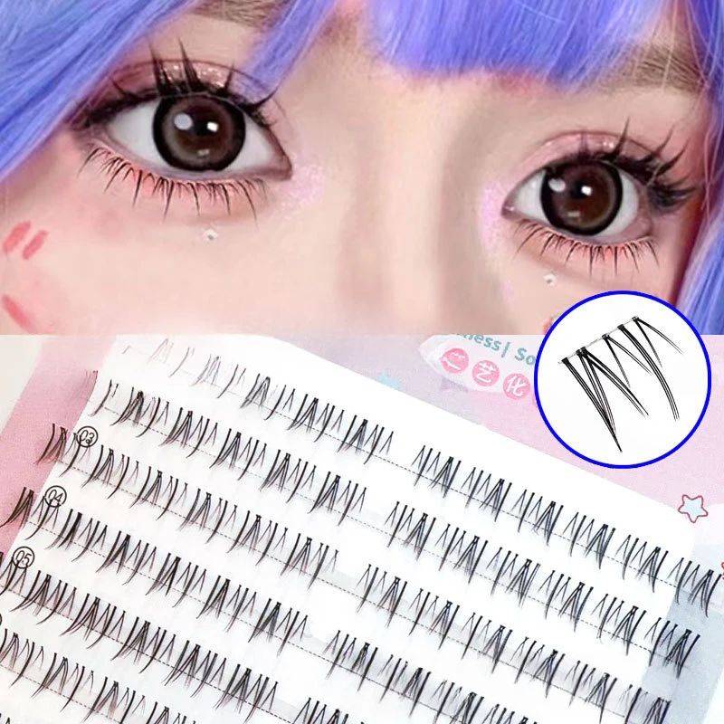 Cílios inferiores de aparência natural segmentados único estilo cômico extensão de cílios ferramenta de maquiagem para maquiagem de olhos aprimorada