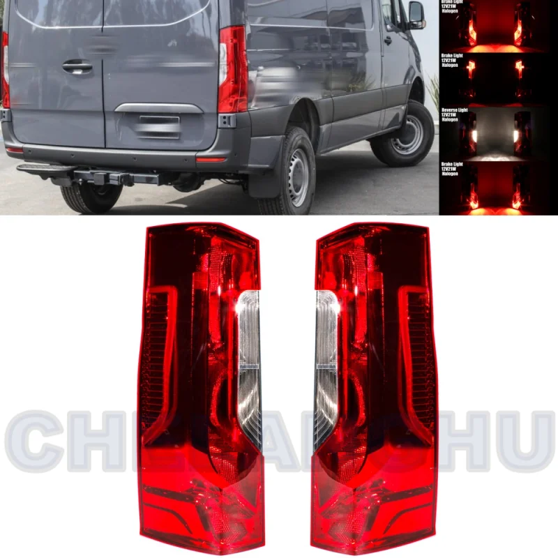 

For Benz Sprinter W907 W910 2019 2020 2021 2022 European Version Pair Left+Right Tail Light Rear Lamp With Bulbs + Circuit Board