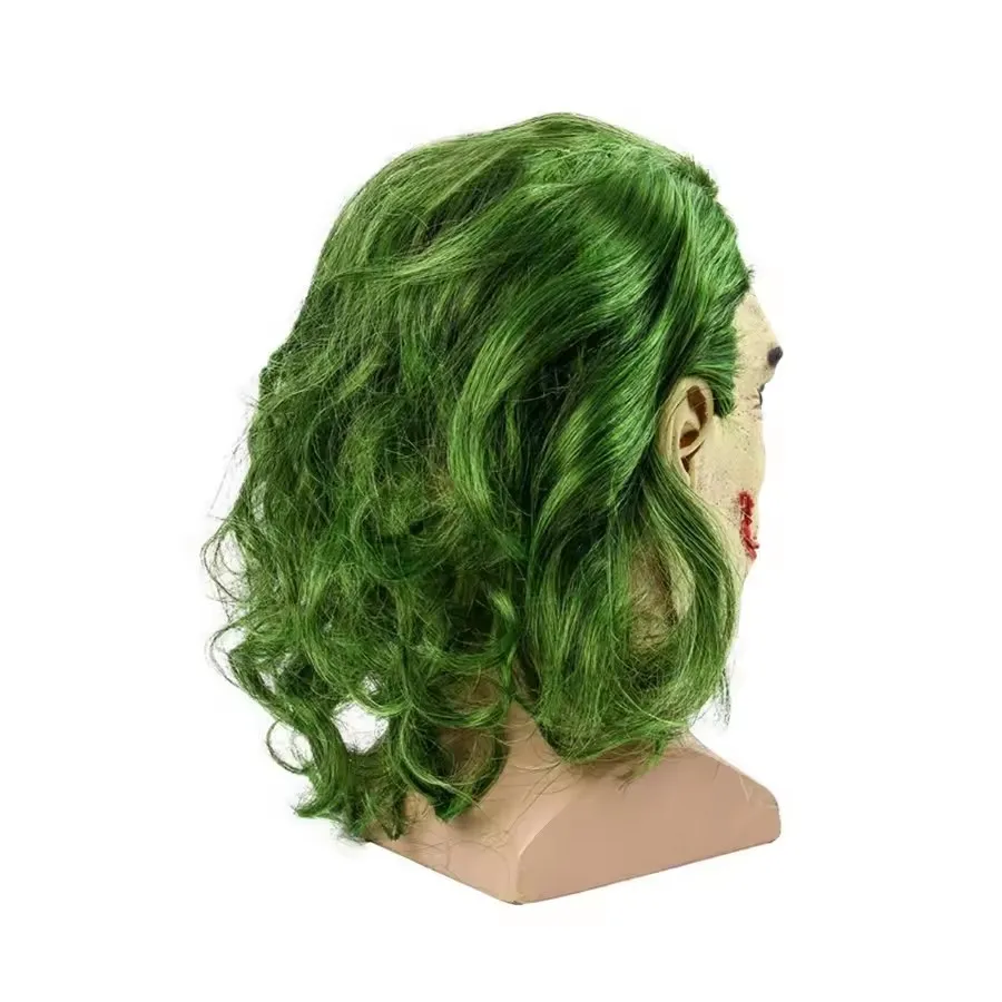 The Dark Knight Joker Mask Halloween Party Unisex Adult Cosplay Latex Full Face Mask Head Cover Party Performance Stage Props ﻿