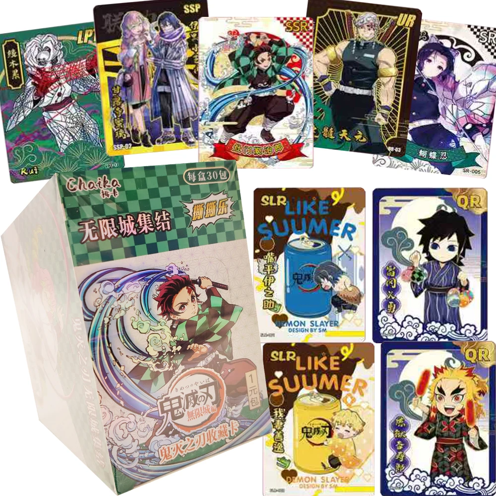 

Demon Slayer Collection Cards Booster Box Hot Blooded Anime Character Cool Handsome Legendary Black Gold UR Cards Festival Gift