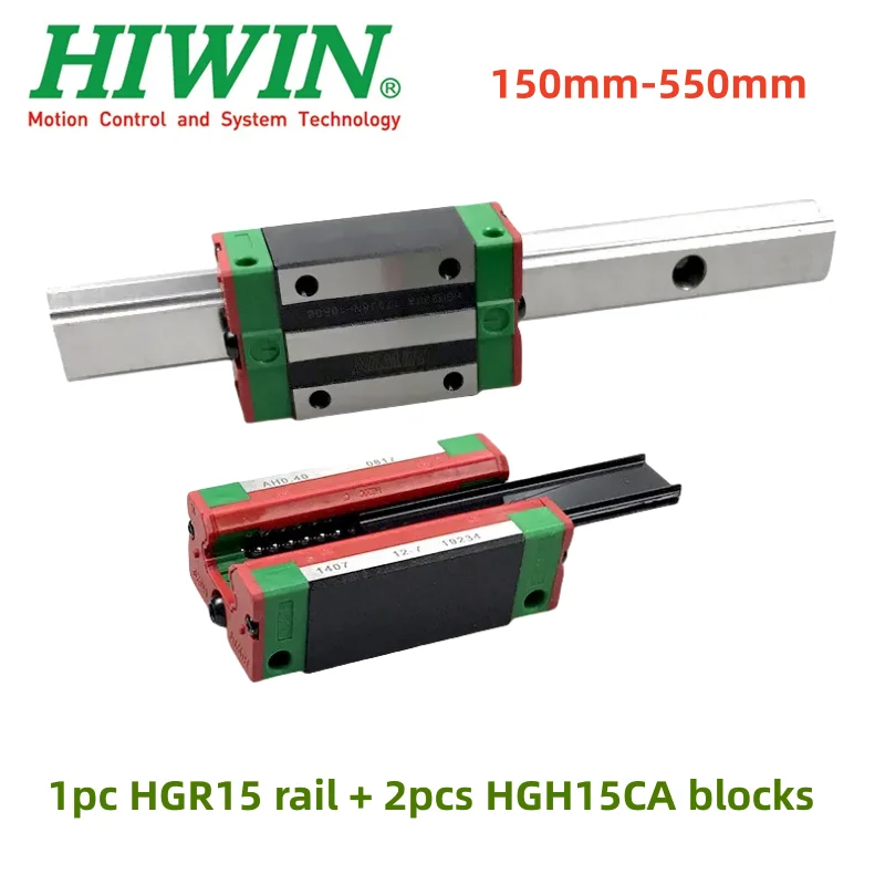 

original HIWIN xy table 1pc HGR15 linear guide rail 15mm guideway rod set + 2pcs slider bearing block HGH15CA for CNC parts