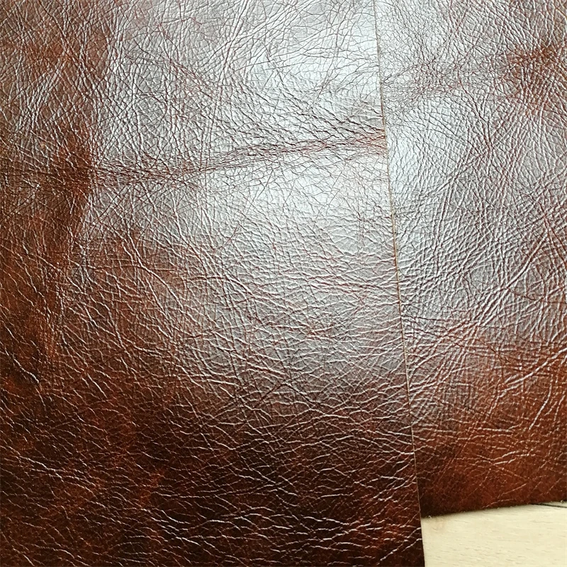 Brown Oil Wax Cowhide Top Layer Sofa Leather, Retro Color-Changing, Crazy Horse Leather Fabric, Upholstery Material, 1.2mm