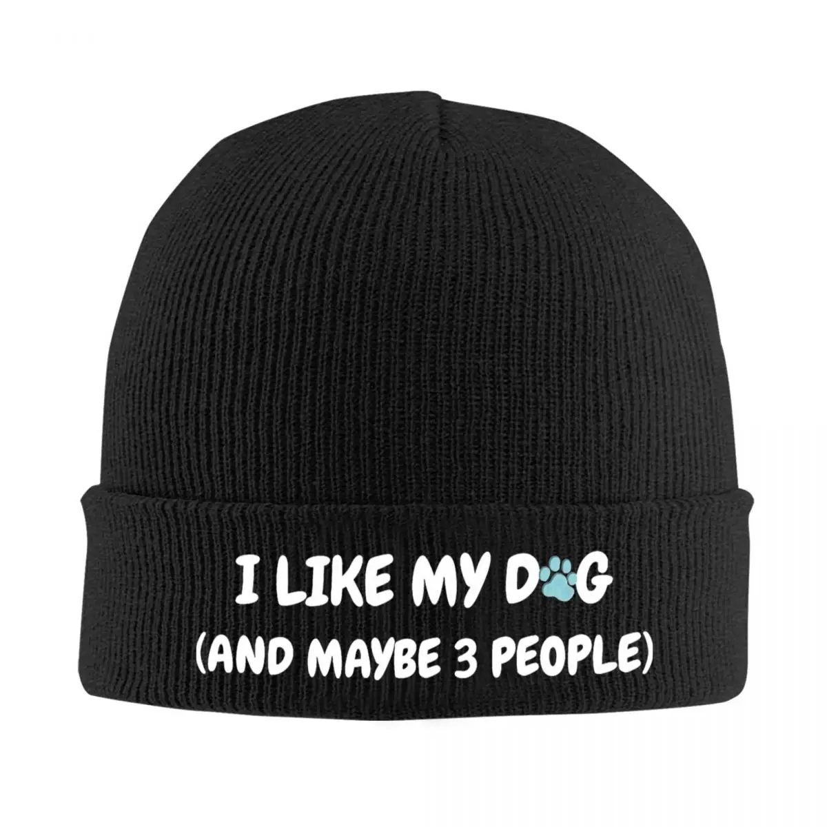 I Like Dogs And Maybe 3 People Knitted Hat for Women Men Beanie Winter Hat Acrylic Casual Cap