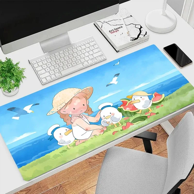 Beach Sky Sea Gaming Mousepad XXL Computer Laptop Gamer Extend Mouse Mat Large Anime Mouse Pad 900x400 Keyboard Kawaii Desk Mats