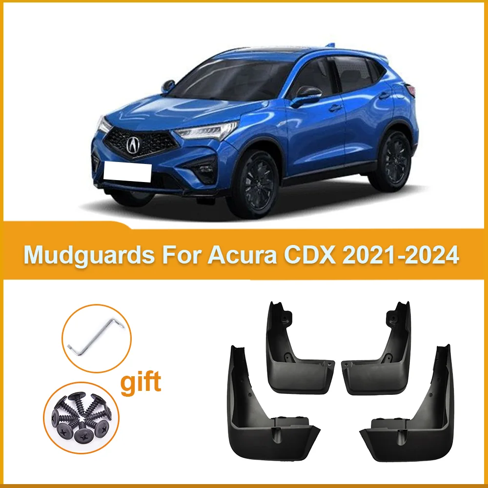 

Car Mud Flaps For Acura CDX 2021-2024 Front Rear Mud Flap Mudflaps Guard Mudguards Splash Mudflap With Tow Strap Car Accessories