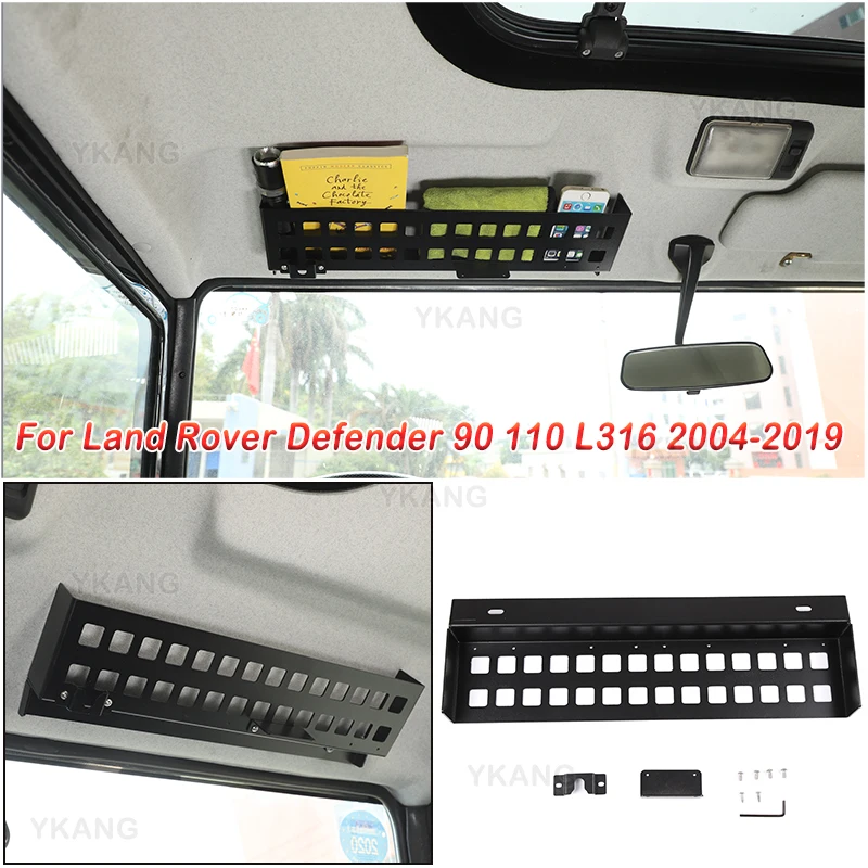 Aluminum Alloy Sun Visor Multifunctional Storage Frame For Land Rover Defender 90 110 L316 2004-2019 Car Interior Organizer