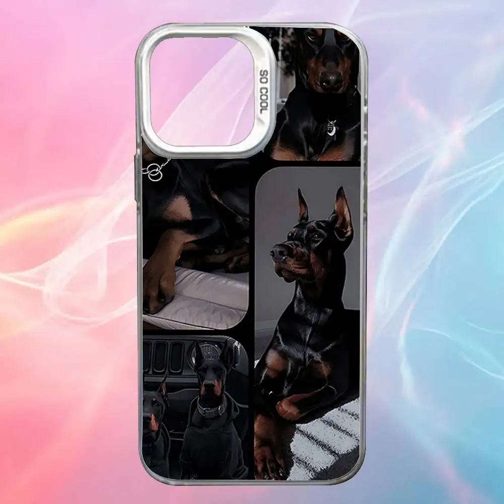 Etui na telefon z psem rasy doberman dla iPhone'a 17, 16, 15, 14, 13, 12, X, 8, Pro, Max, Plus, SE4, Air, Mini, białe, IMD, HD, matowe