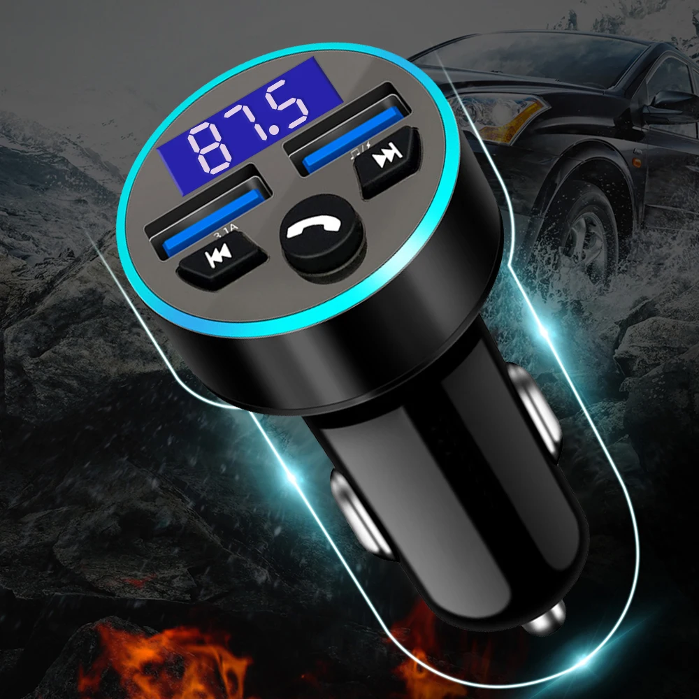 USB Car Wireless Bluetooth FM Radio Transmitter Car MP3 Radio Charger Adapter FM Transmitter Car MP3 Player Double USB FM Player