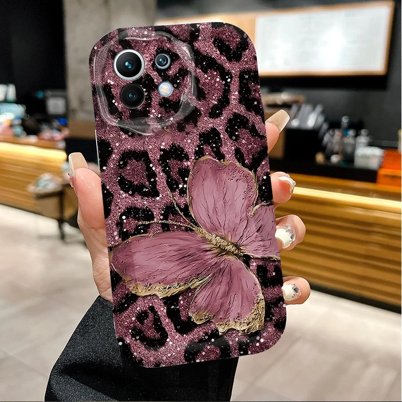 เคสโทรศัพท์ลายสัตว์ ลายผีเสื้อ ลายเสือดาว สำหรับ Xiaomi 14T 13T 12T Pro Mi 15 14 Ultra 13 12 11 Lite 5G NE 10 12X 12S 11i 11X Pro
