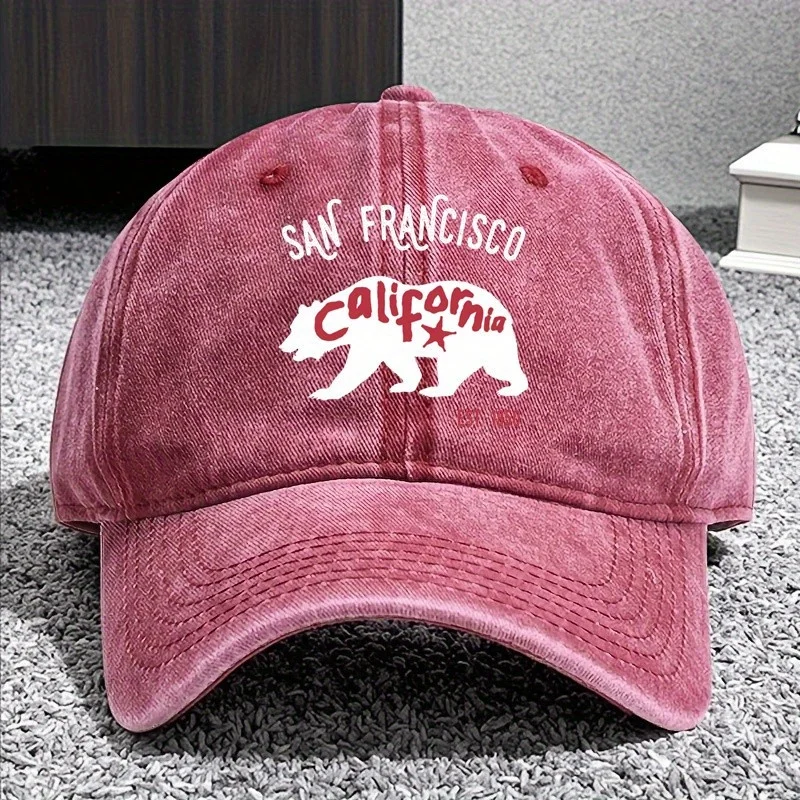 قبعة بيسبول تذكارية مضحكة من سان فرانسيسكو - كاليفورنيا تم إنشاؤها عام 1850، قبعة بيسبول بنمط مطبوع للرجال والنساء