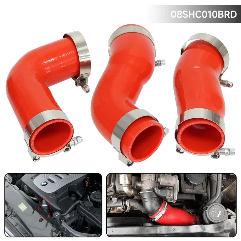 

Трубный шланг с Т-образным зажимом, комплект силиконового интеркулера турбоподходит для BMW E60 E61 530d 525d