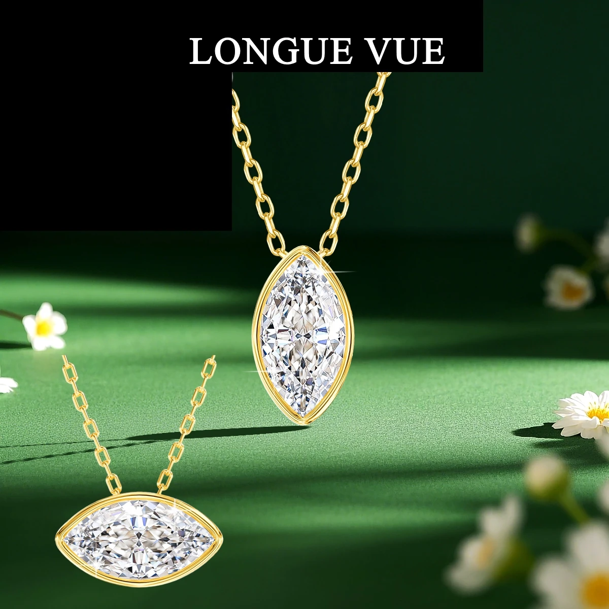 

100% 14-каратное золото, ожерелье с подвеской из муассанита для женщин, свадебное колье-пасьянс, минималистичная роскошная цепочка на ключицу