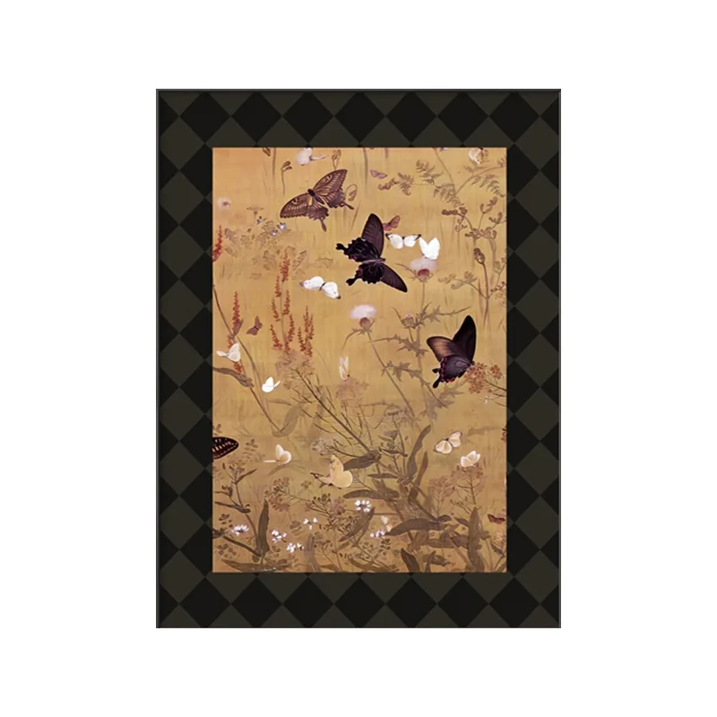 

French antique butterfly entrance living room decoration 2024 new TV cabinet desktop painting advanced sense