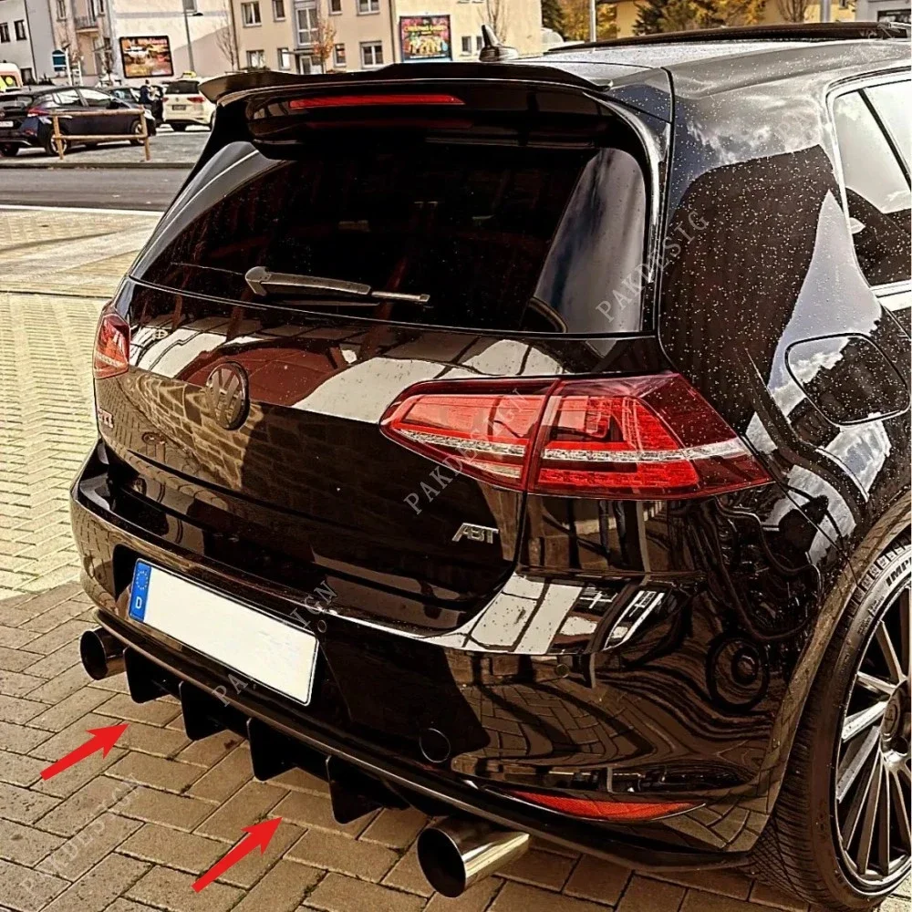 Dyfuzor tylnego zderzaka samochodowego Tylny boczny spoiler Spoiler do VW Volkswagen Golf 7 VII MK7 GTI 2013 2014 2015 2016 ABS Body Kits
