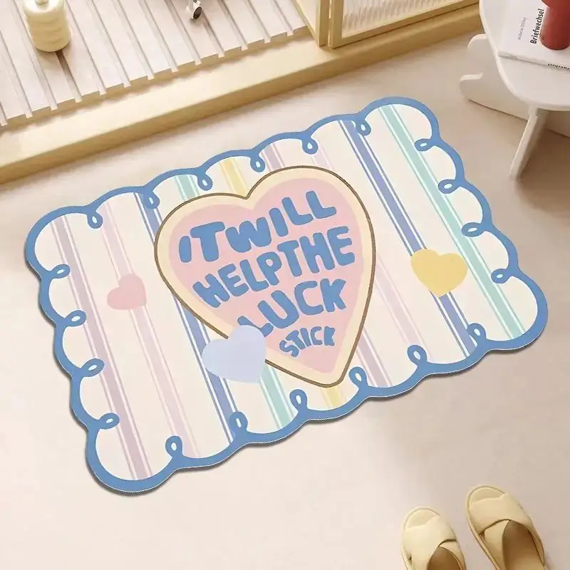 VIKAMA Wavy, Unique-Shaped Cute Animal Floor Mats—Water-Absorbent, Non-Slip Bathroom Mats, Entryway Rugs, Home Decor