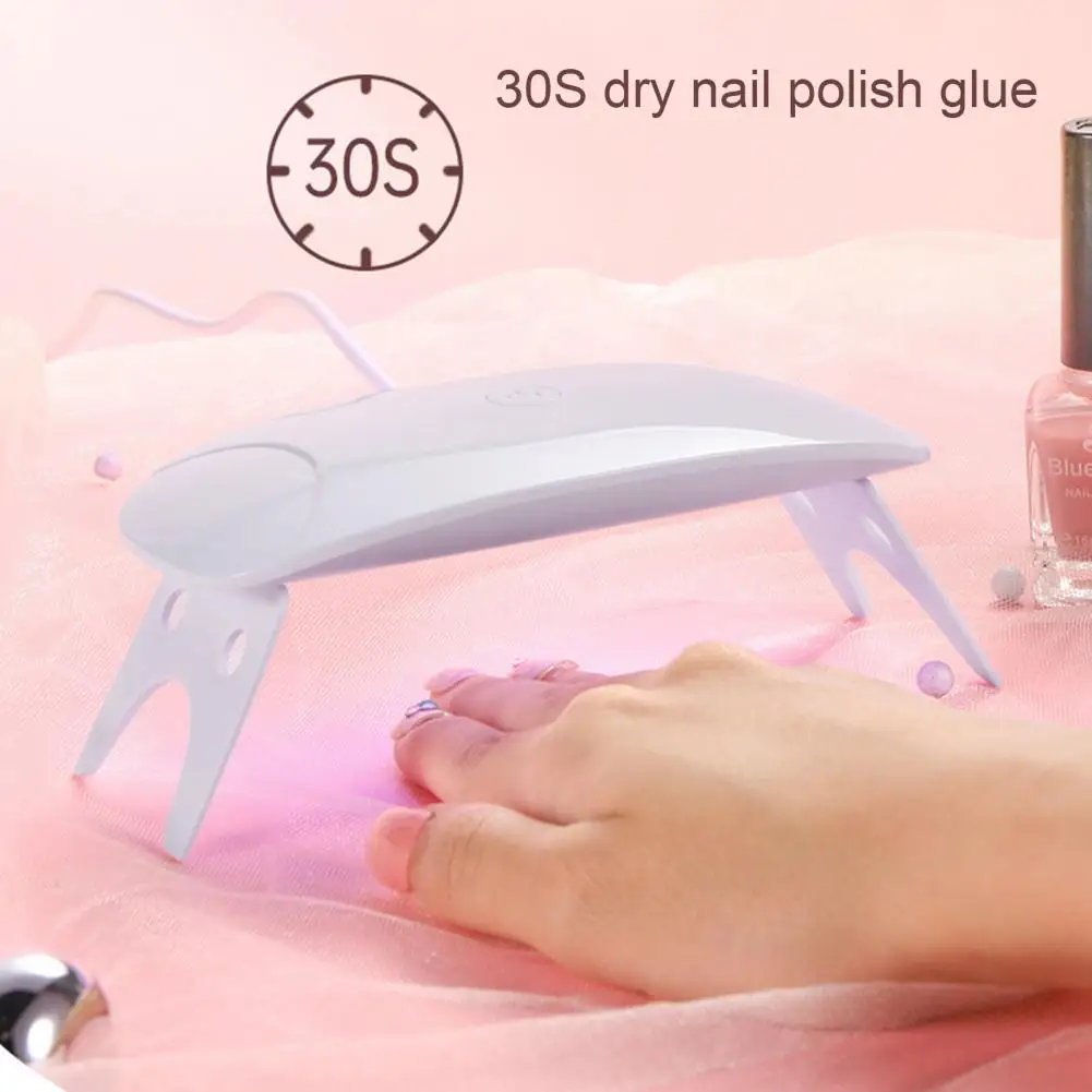 Mini Nail Dryer Machine Portable UV Lamp DIY Home Manicure Lamp for Gel Based Manicuring Nail Tool with USB Cable