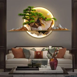 Modern Chinese Picture Creative Landscape Picture Lamp Home Decor Living Room Study Bedroom Wall 3d wall painting with lights