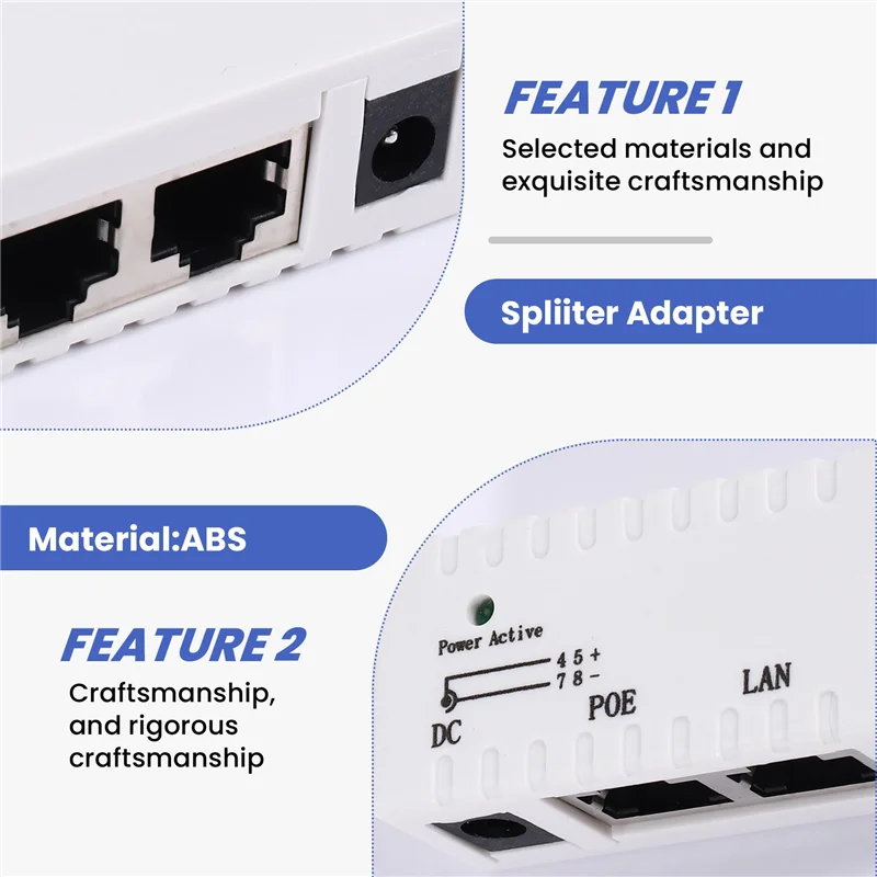 ABZW Poe Splitter Poe Injector Rj45 DC 5,5 мм X 2,1 мм Вход Пассивный Poe Injector Разъем адаптера для сетевой камеры IP