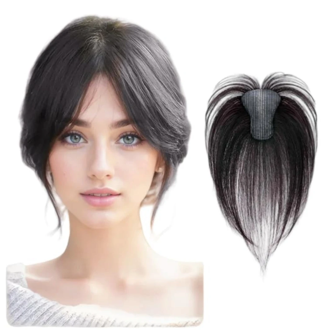 

Human Hair Patch for Women – 6x8cm No Clip Hair Toppers for Women Thinning Hair Hook and Loop Magic Paste Hairpiece add Hair Volume
