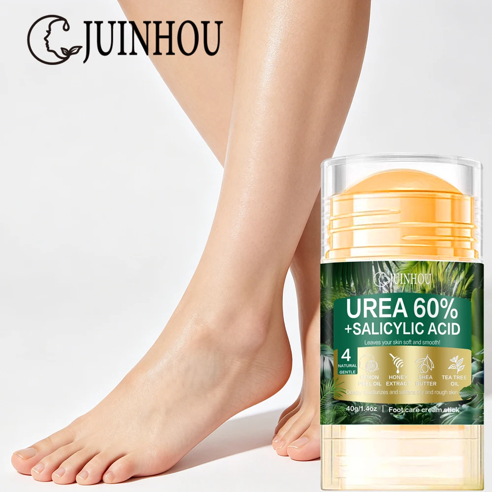 

JUINHOU 40g Urea 60% Portable Foot Care Cream Stick, Moisturize Repair Rough Heel Dry Pure Natural Plants Gently Softens Dead