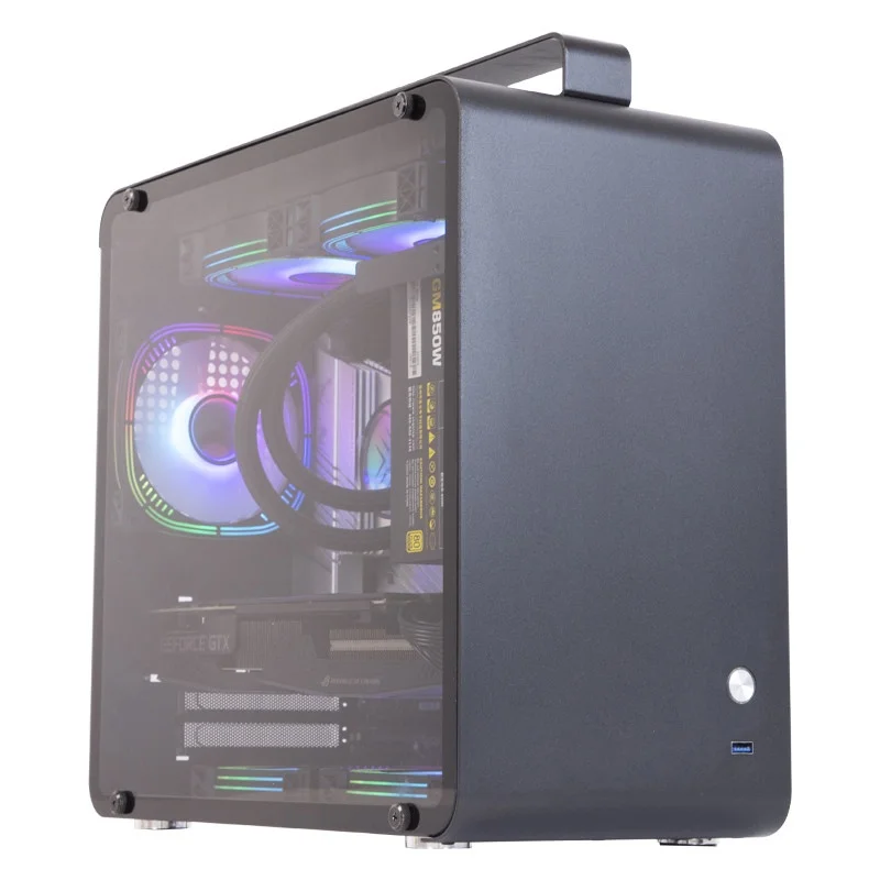 Portable Gaming Computer Chassis E‑ATX / M‑ATX Compatible Carry Handle Design Side Window For Water Cooling Build