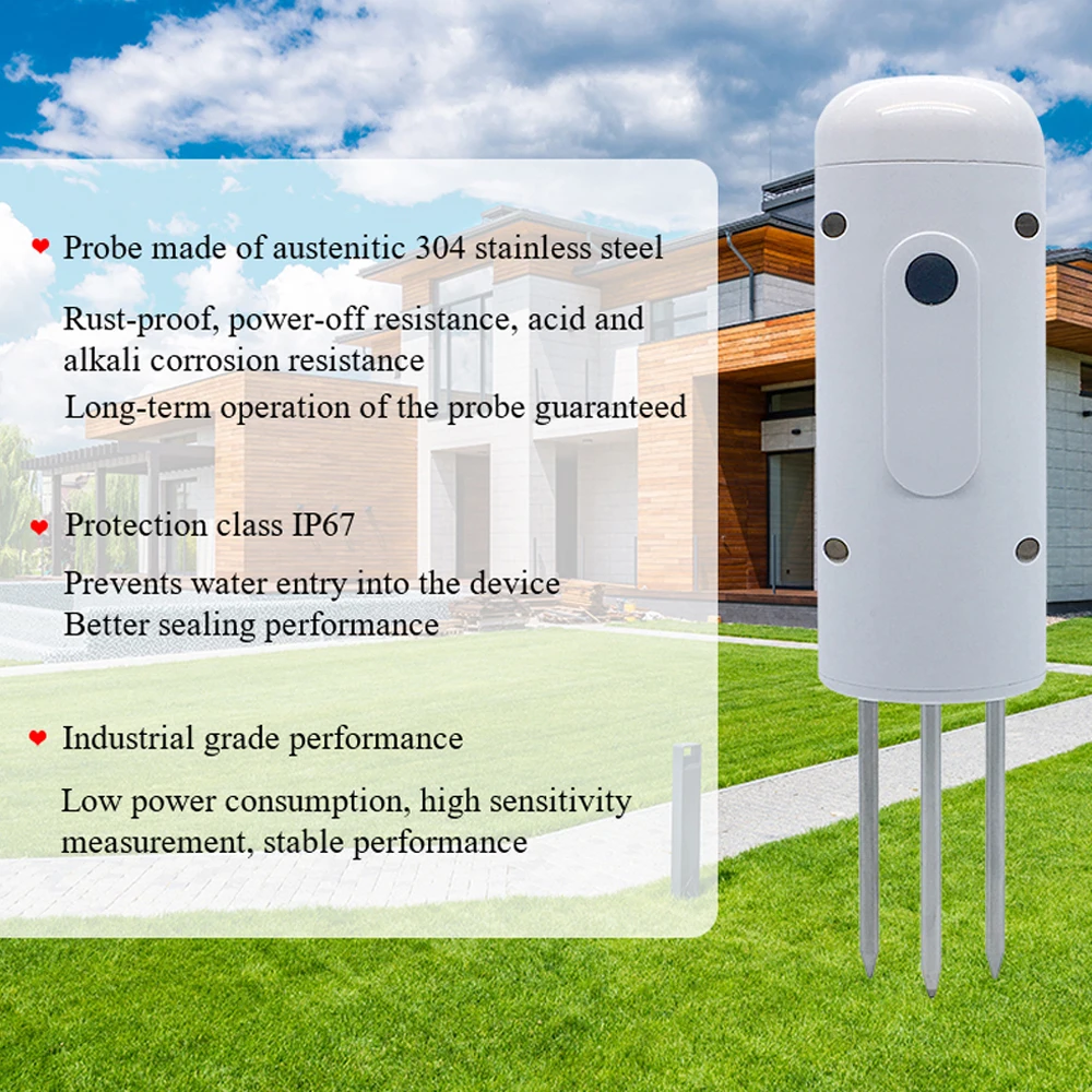 Tuya Zigbee-medidor de humedad del suelo inalámbrico, probador inteligente de temperatura y humedad, Monitor en tiempo Real con aplicación para