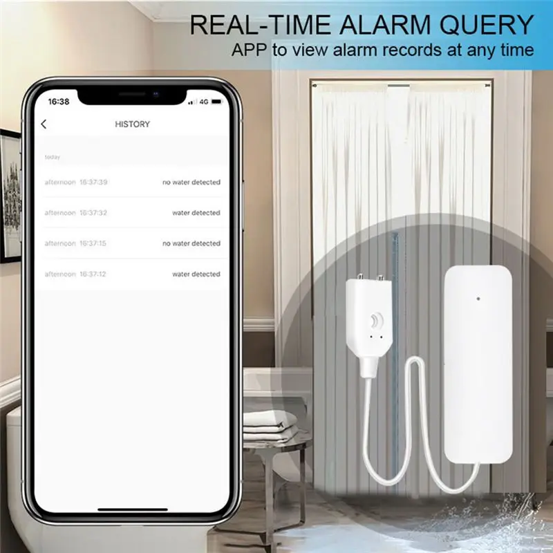 Tuya Zigbee Water Level Sensor Smart Home Water Alert Overflow Alarm Security System-ELEC