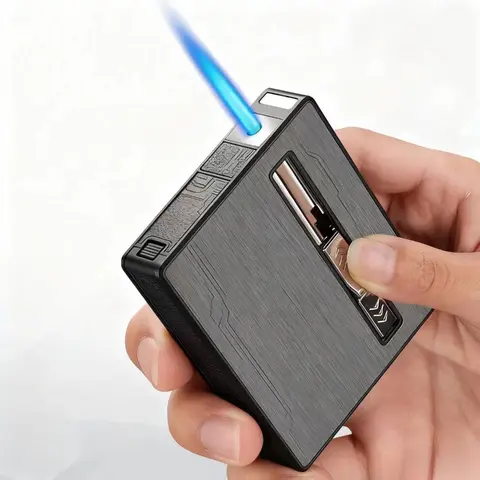 Lighter Metal Moisture Proof Inflatable Lighter Smoking Accessories Automatic Cigarette Box Charging Dual Purpose Lighter