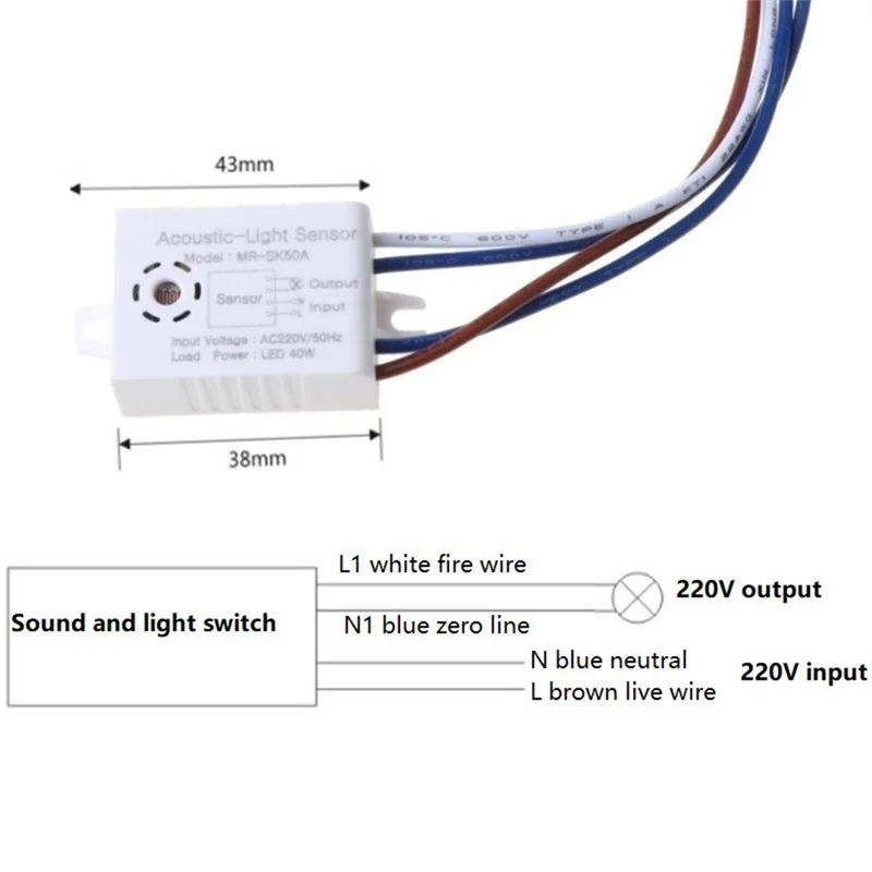 B-T 1PCS MR-SK50A Heimwerker Smart Switch Modul 220V Detektor Sound Stimme Sensor Intelligente Auto On Off Licht schalter Dur