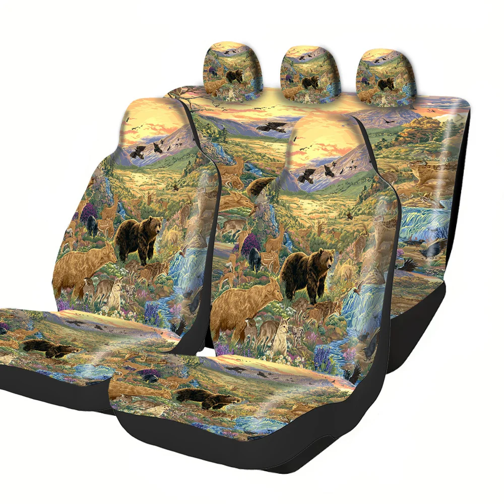 2-5 Seat Set Car Seat Covers Premium Fit For Truck SUV Off-road Car Majestic Wildlife Breathtaking Natural Landscape Perfect Ho