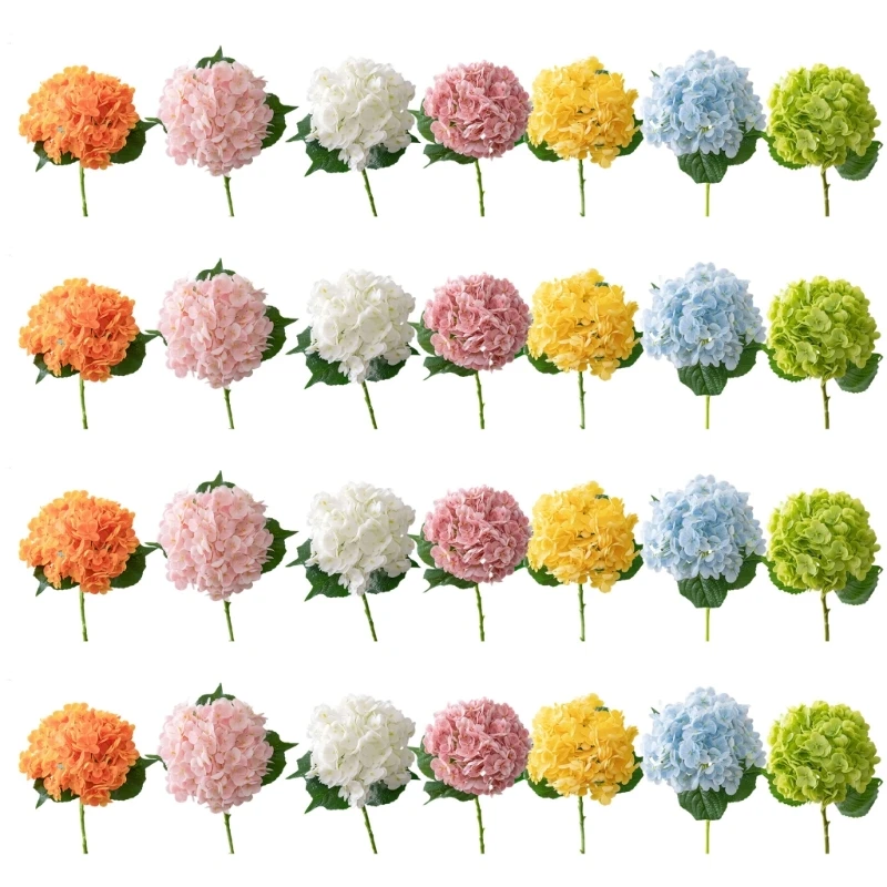 

Four Realistic Hydrangea Floral Stem 19.7 Inch Length For Valentines Thanksgiving 15UB