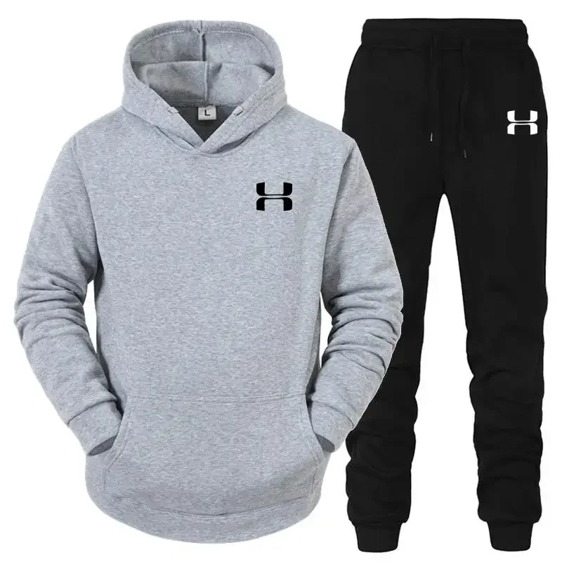 Mens Tracksuit Set Fashion Casual Hooded Sweatshirt Sports Jogging Suit High Quality Print Daily  Autumn Winter Commuting Attire