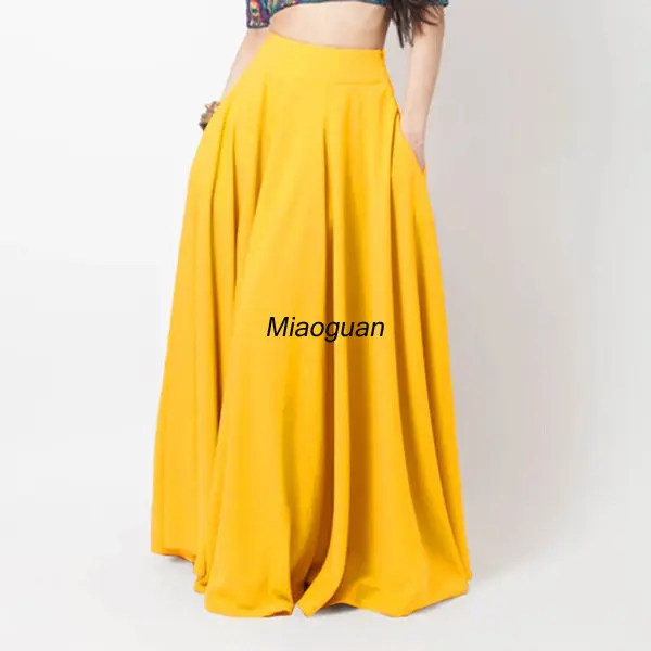 Casual Elegant A-line Party Beach Women Long Skirts 202 Trend Spring High Waist Solid Skirts Female Loose Fashion Comfort Black