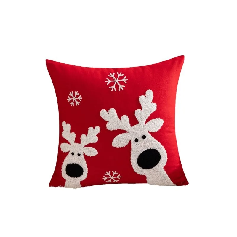 New Pillow Cover with Santa Claus Cartoon Printed Embroidered Pillow Cushion And Decorative Cushion Cover 45x45cm