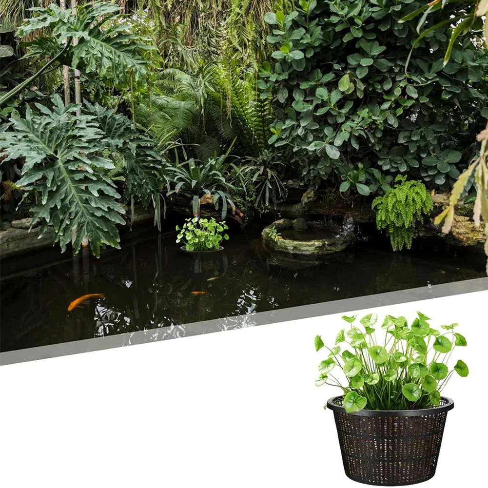 Large Aquatic Plant Basket Accessory Garden Net Baskets Aquatic Net Pots Dense Mesh Holes Multipurpose Application