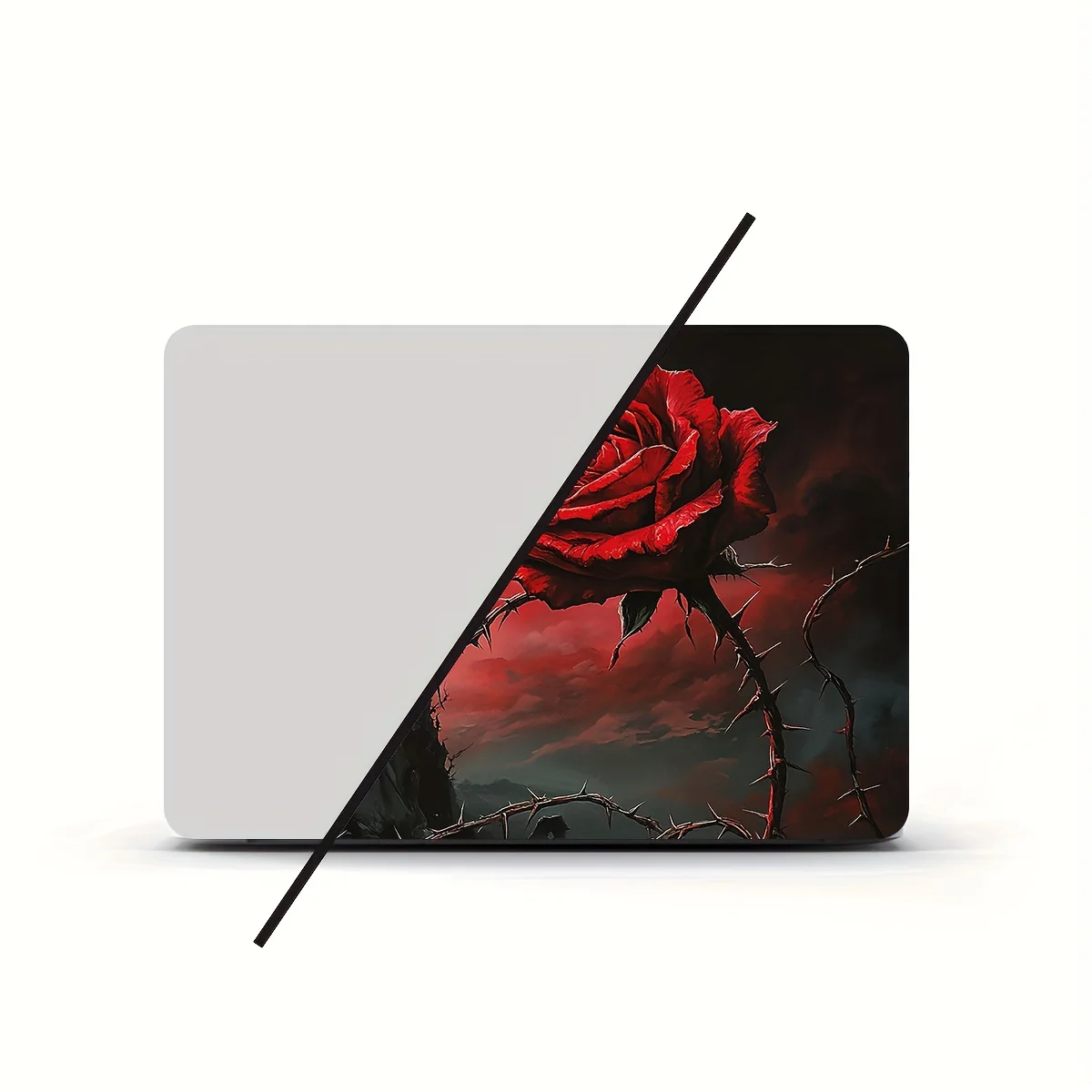 

2-Pack Bramble Rose Laptop Art Sticker Case, Universal Netbook Light Beige Non-Reusable Waterproof Scratch Resistant Sticker