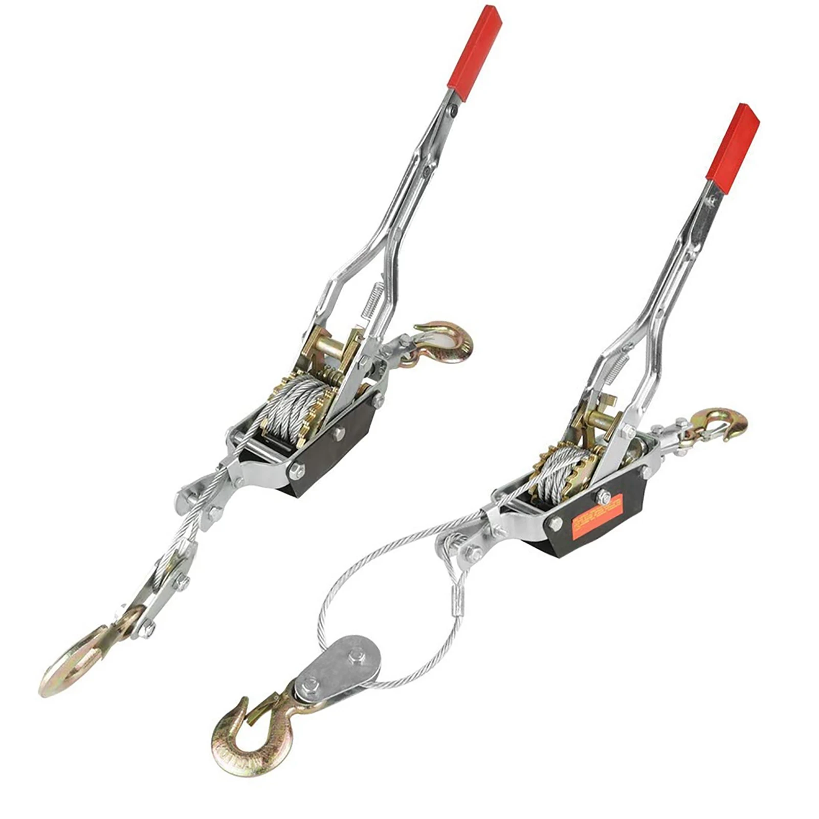 เครื่องดึงลวดสลิง 2 ตัน แบบมือโยก พร้อมตะขอคู่ สำหรับงานยกของหนัก