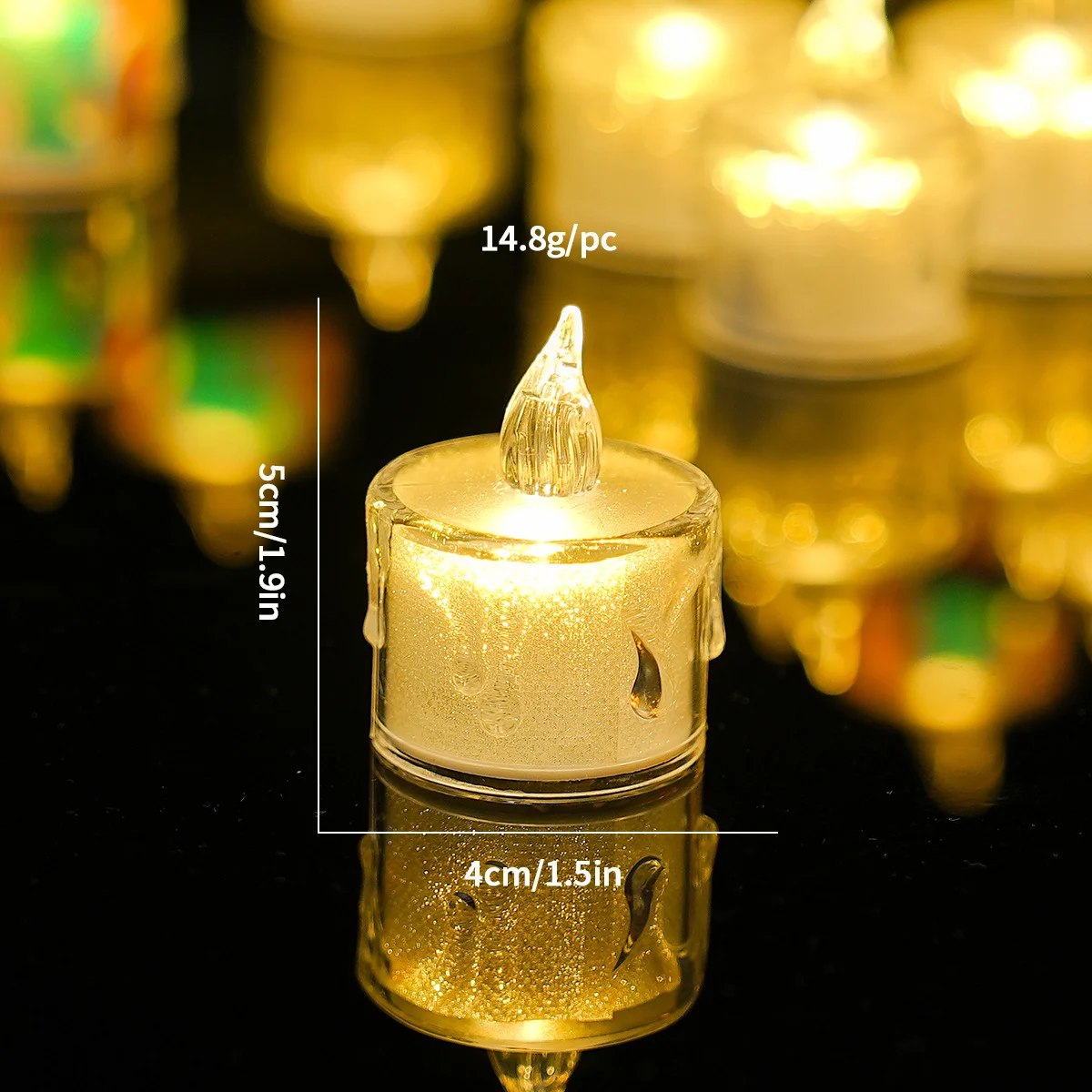 12/24/48 шт. светодиодные свечи, беспламенное акриловое стекло, мерцающая батарея, поддельная чайная свеча для свадебной вечеринки, рождественский домашний декор