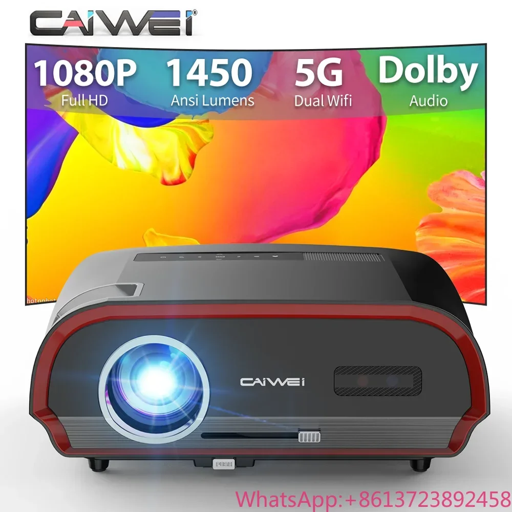 High Quality New Arrival Full HD 1080P 4K 1450ANSI LCD Projector With Android Night Outdoor and Daytime