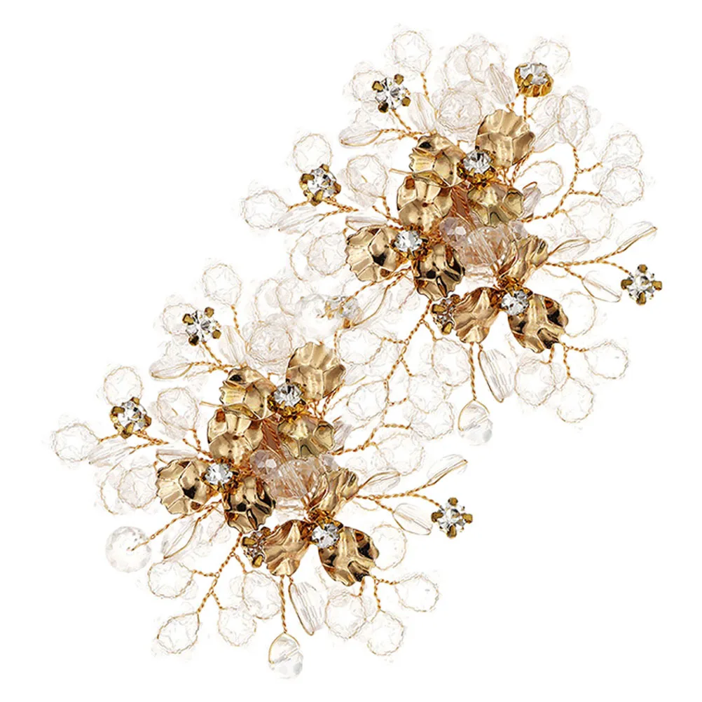 

1Pair Bride Wedding Shoe Clips Crystal Shoe Charms Flower Buckles for Bridal Pumps Decorations Accessories Flower Shoes Buckle