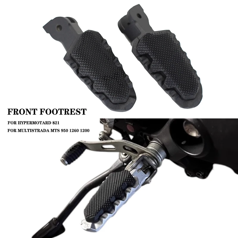 

For Ducati Multistrada 950 1200 1260 Hypermotard 821 Motorcycle Front Footrest Pedals With Rubber Cover Accessories