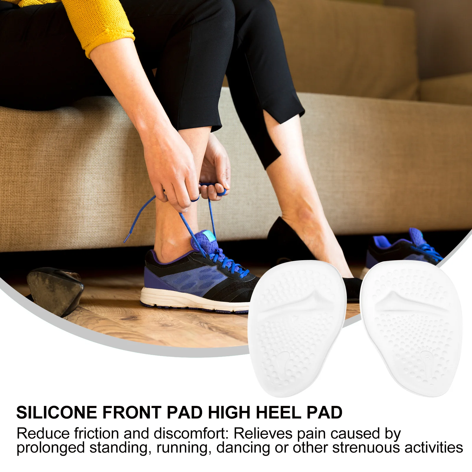 

3Pairs Anti-Slip High Heel Cushion Forefoot Pads Thickened Foot Pads Shoe Inserts Walking Comfort High Heel Insoles