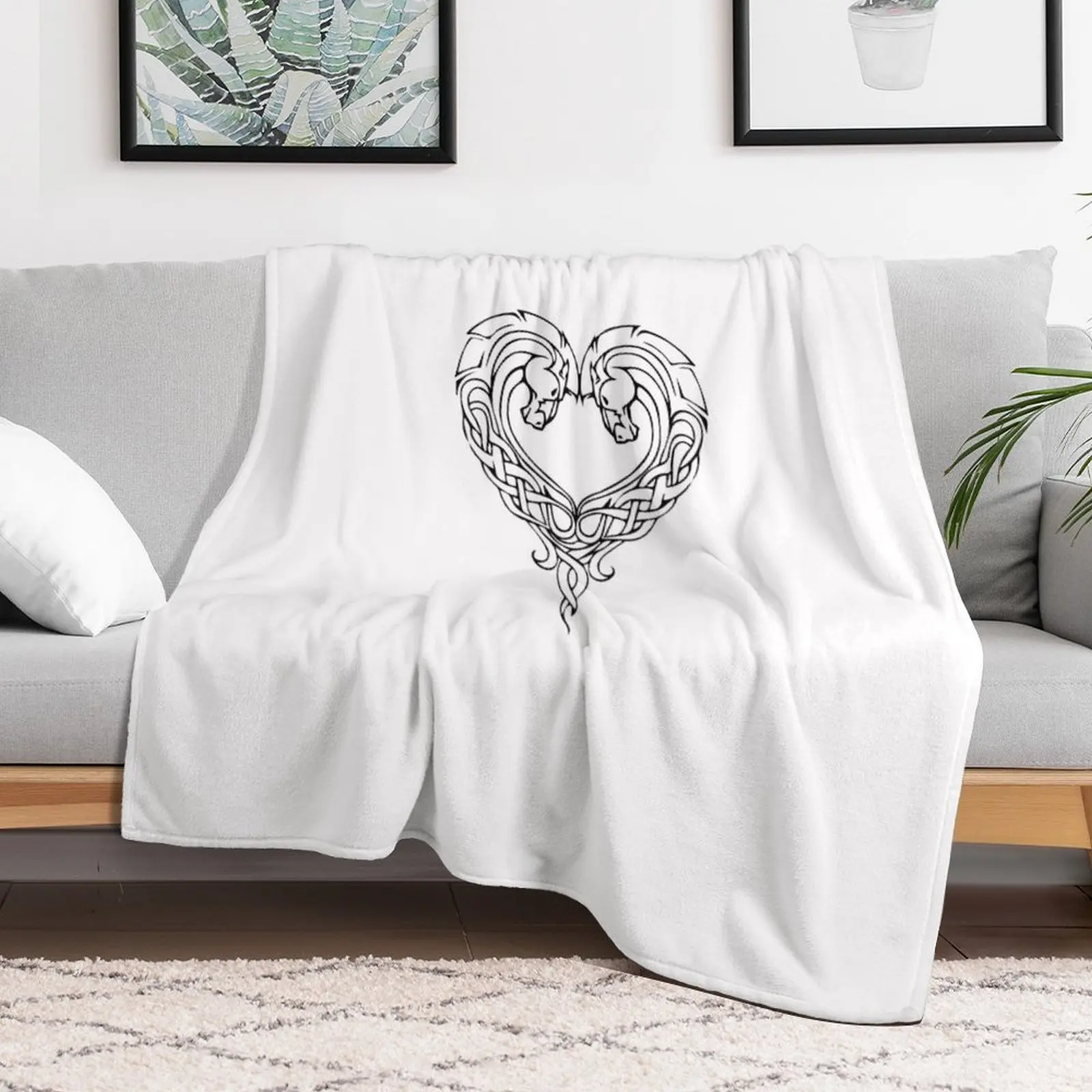 

Celtic Horse Heart Throw Blanket Moving Beach Camping Hairy Blankets